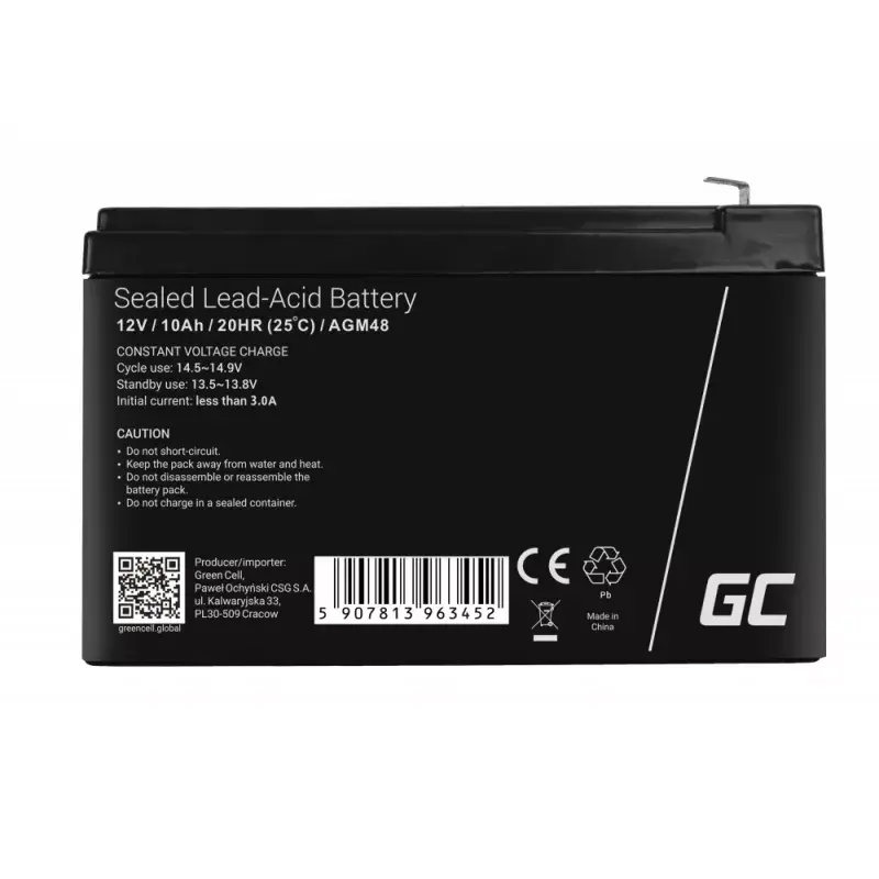 UPS akumulators Green Cell AGM48 — 12V 10Ah Photo 4