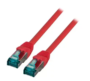 Network cable EFB Elektronik MK6001.0,25R — Cat6a S/FTP (S‑STP), RJ-45 to RJ-45, 0.25 m, red