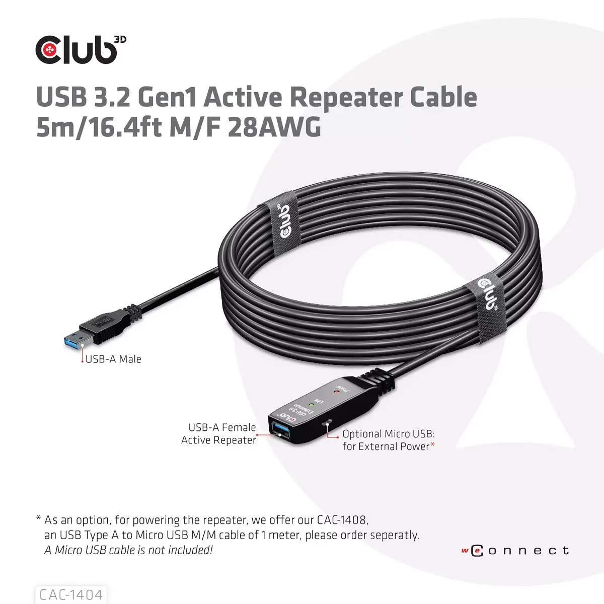 USB 3.2 Gen1 активный удлинитель CLUB3D CAC-1404 Photo 6