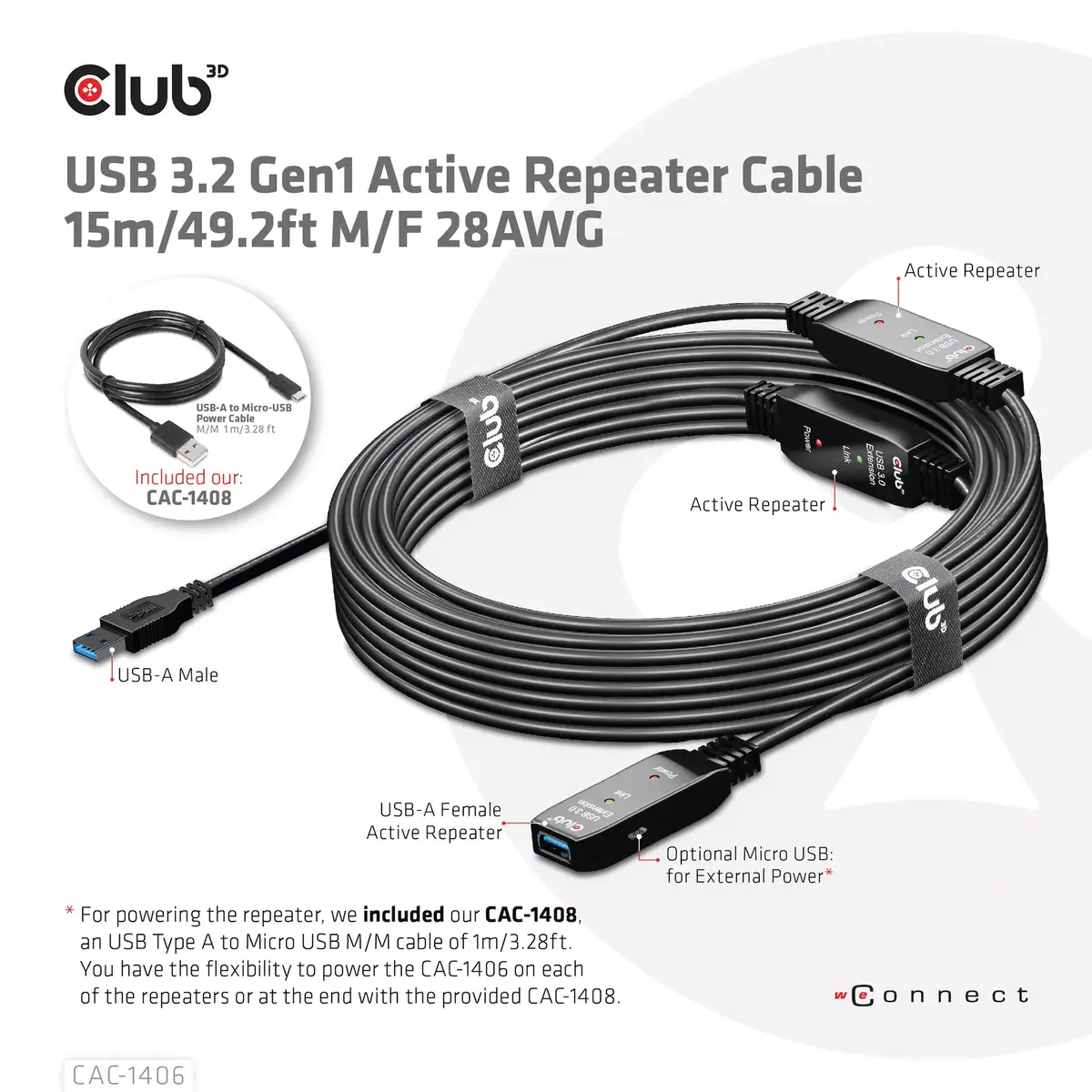 USB 3.2 Gen1 активный удлинитель CLUB3D CAC-1406 Photo 7