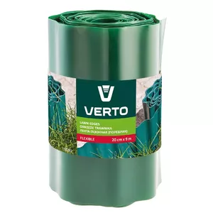 Garden edging roll Verto 15G512, plastic, green, 200 mm height, 9 m length