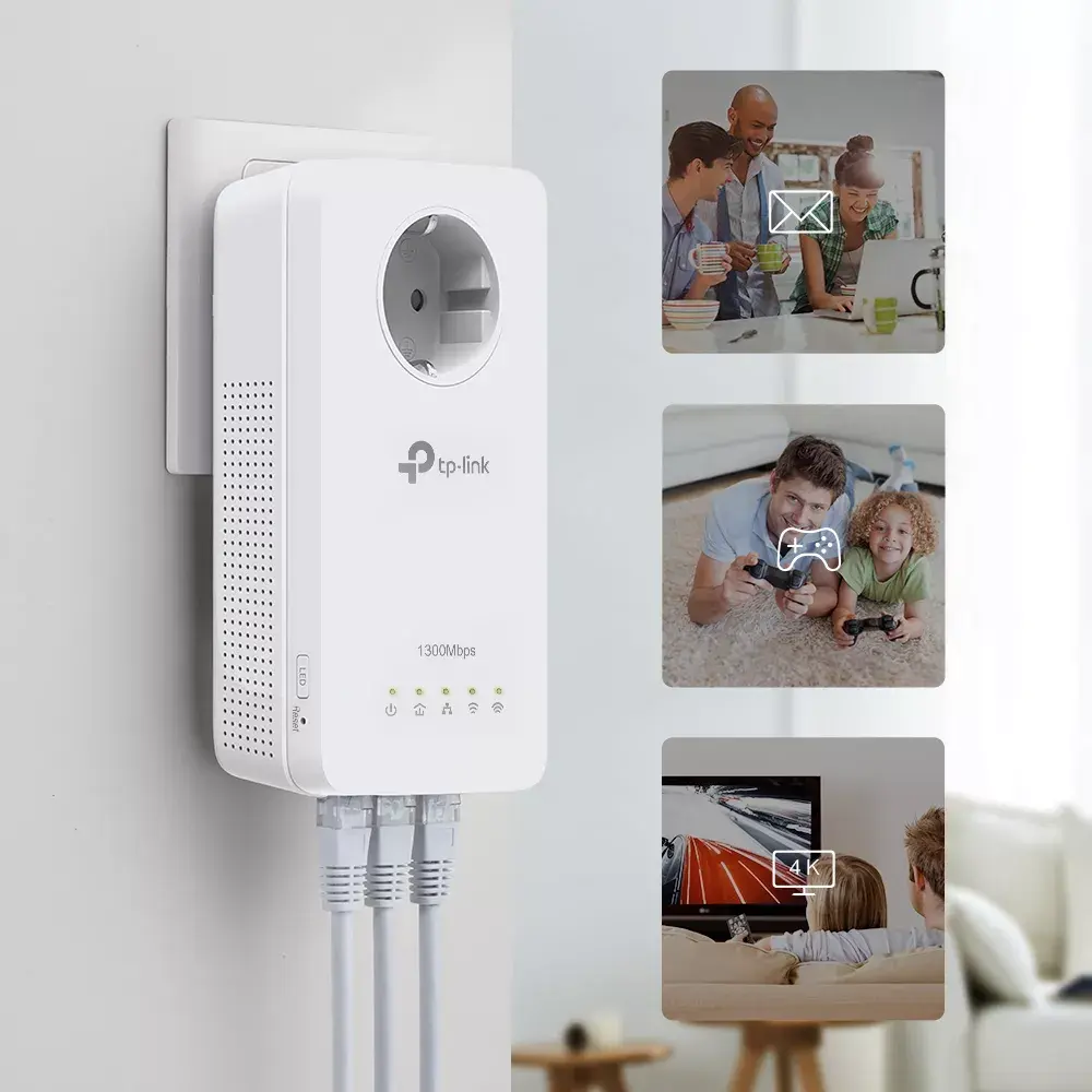Адаптер Powerline TP-Link TL-WPA1300P KIT Photo 7