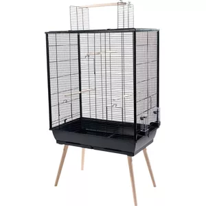 Клетка для птиц ZOLUX Jili Neo XL — металл/пластик/дерево, 81×48×93 см, 132 см с ножками, 13 кг, 2 поилки, 2 ящика