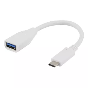 Adapter DELTACO USB 3.1 Type-C (male) to USB Type-A (female) 15 cm, white