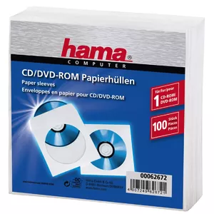 Hama 00062672 optisko disku vāciņš Soma-aploksne 1 diski Balts