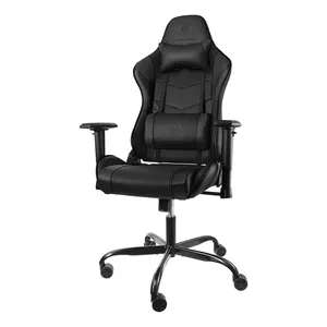 DELTAO GAMING Gaming chair in imitation leather, ergonomic, 5-point wheelbase, high back, black  GAM-096