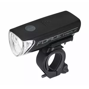 Фронтальный фонарь Force TRIPLE 19LM Black F45160 — аксессуар для велосипеда/самоката, 19 люмен, чёрный