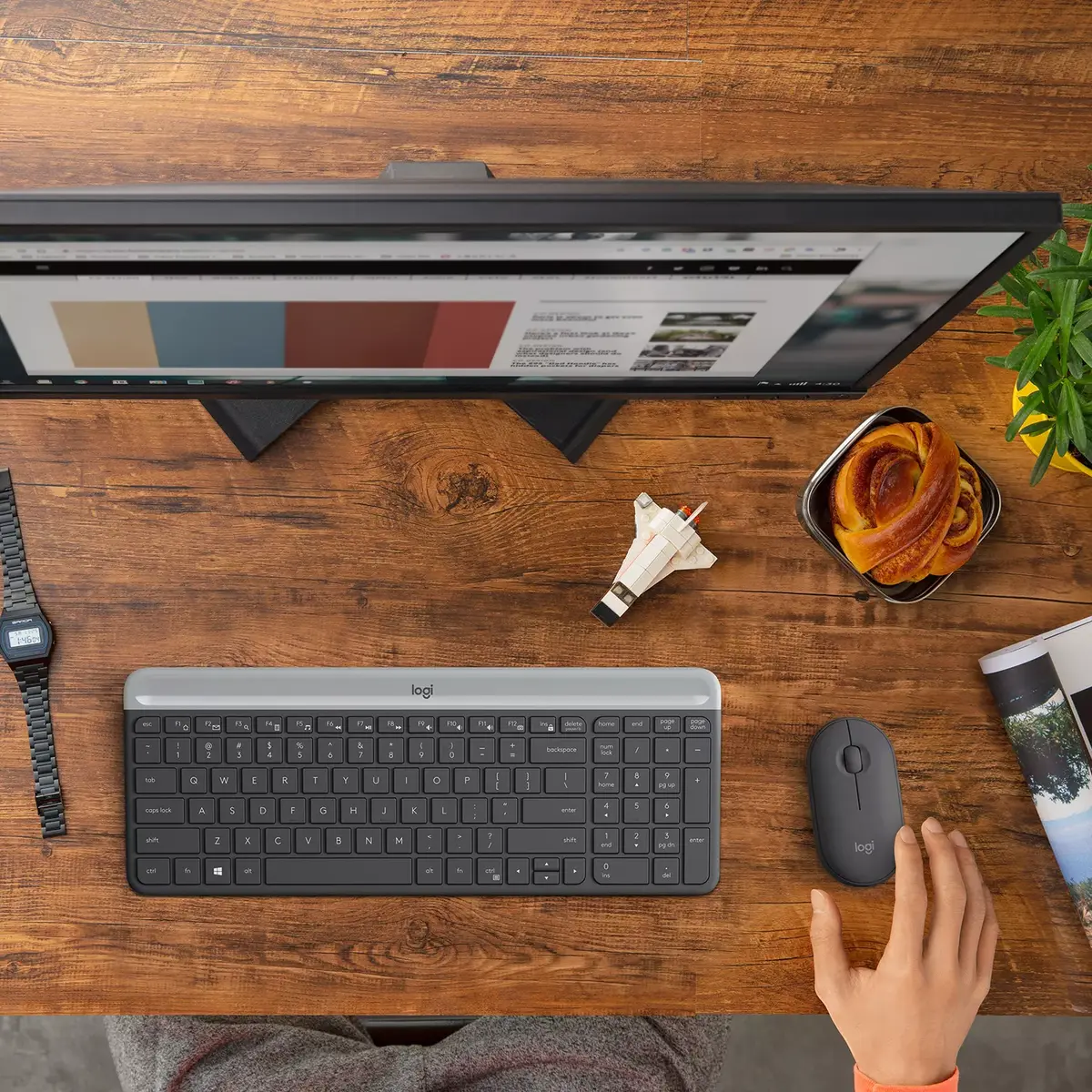 Logitech MK470 Slim Combo Bezvadu Tastatūra Pele Photo 22