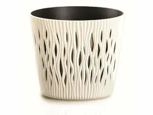 Flower Pot Prosperplast Sandy Round DSR130-CY728 in garden yellow