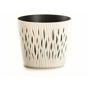 Flower pot Prosperplast Sandy Round 14×16 cm Yellow — plastic plant pot