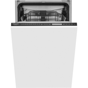 Hotpoint trauku mazgājamā mašīna HSIP 4O21 WFE Iebūvējamā, Platums 44,8 cm, Vietu skaits 10, Programmu skaits 11, Energoefektivitātes klase E, Displejs, Sudraba krāsā