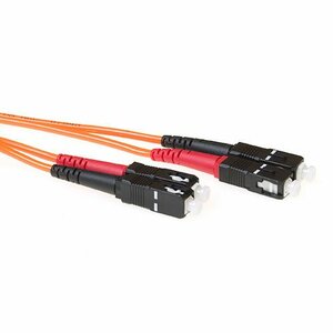 ACT 0.5 metre LSZH Multimode 50/125 OM2 fiber patch cable duplex with SC connectors