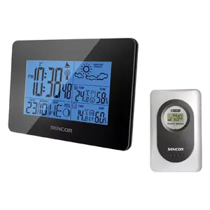 Digital weather station SENCOR SWS 51 B — black, indoor 0–50°C, outdoor -20–60°C, humidity 20–95%, up to 3 remote sensors