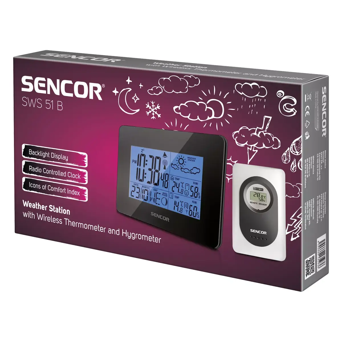 SENCOR SWS 51 B digitālā meteostacija Photo 2