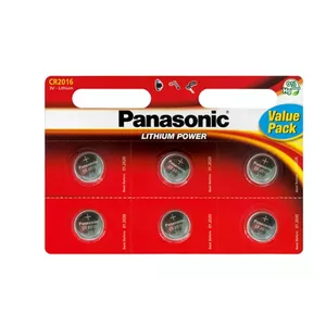 Монеточная батарейка Panasonic CR2016 литиевая 3В CR-2016EL/6B