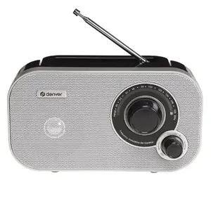 Personal FM Analog Radio DENVER TR-51W — white, analog display, external antenna, AC/battery