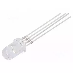 LED 5 mm tricolor indikators, EB1999397279# — sarkans/zaļš/dzeltens, 3000–4200 mcd