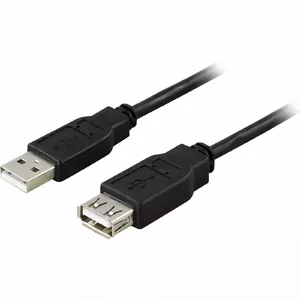 USB 2.0 cable DELTACO Type A male to Type A female 0.2 m black