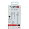 3-in-1 kabelis Swissten Textile 1.2m Photo 2