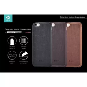 Phone case Devia Jelly Slim Leather for Apple iPhone 6/6s — Brown slim protective cover