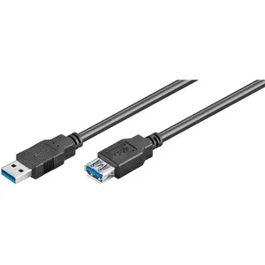 USB cable WENTRONIC 43998 USB A to USB A 1.8 m, USB 3.2 Gen 1 (3.1 Gen 1), black