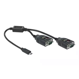 Serial Cable DeLOCK 90494 USB Type-C RS-232 DB9 Black 0.35m