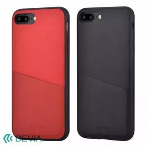Wallet case Devia for iPhone 7 Plus Red — protective flip cover with card slots