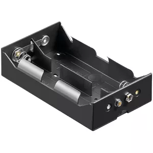 Bateriju turētājs 4x D (Mono) WENTRONIC Goobay — polipropilēns, melns, 74×133.5×31 mm