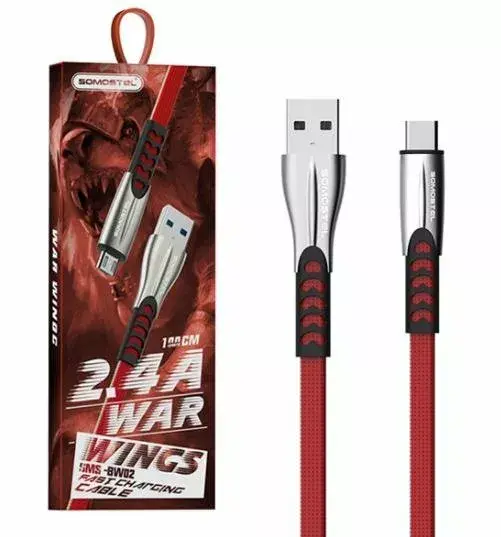 Кабель SOMOSTEL SMS-BW02 USB-A на USB-C 1 м Photo 2