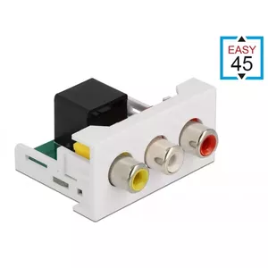 DeLOCK Easy 45 Модуль 3 x RCA female к RJ45 female порт 22.5 x 45 мм