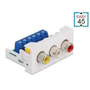 Модуль RCA DeLOCK Easy 45 3 x RCA Женский порт 22.5 x 45 мм