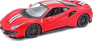 Die-cast model car Bburago Ferrari 488 Pista 1:24 scale, preassembled, red