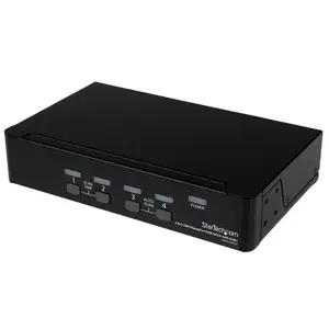 4-портовый KVM-переключатель StarTech с DisplayPort и звуком — DisplayPort, USB, 3840×2400, 12 В, сталь