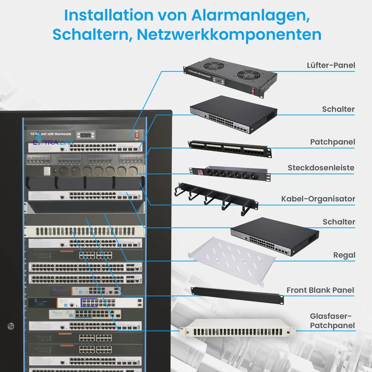 Extralink Freestanding Rackmount Cabinet 42U Photo 7