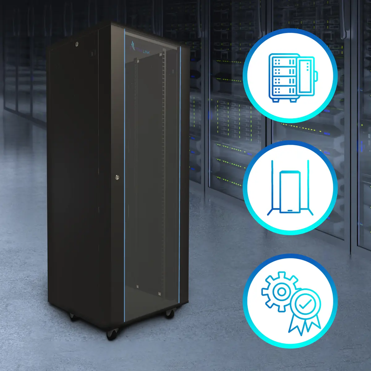 Extralink Freestanding Rackmount Cabinet 42U Photo 10