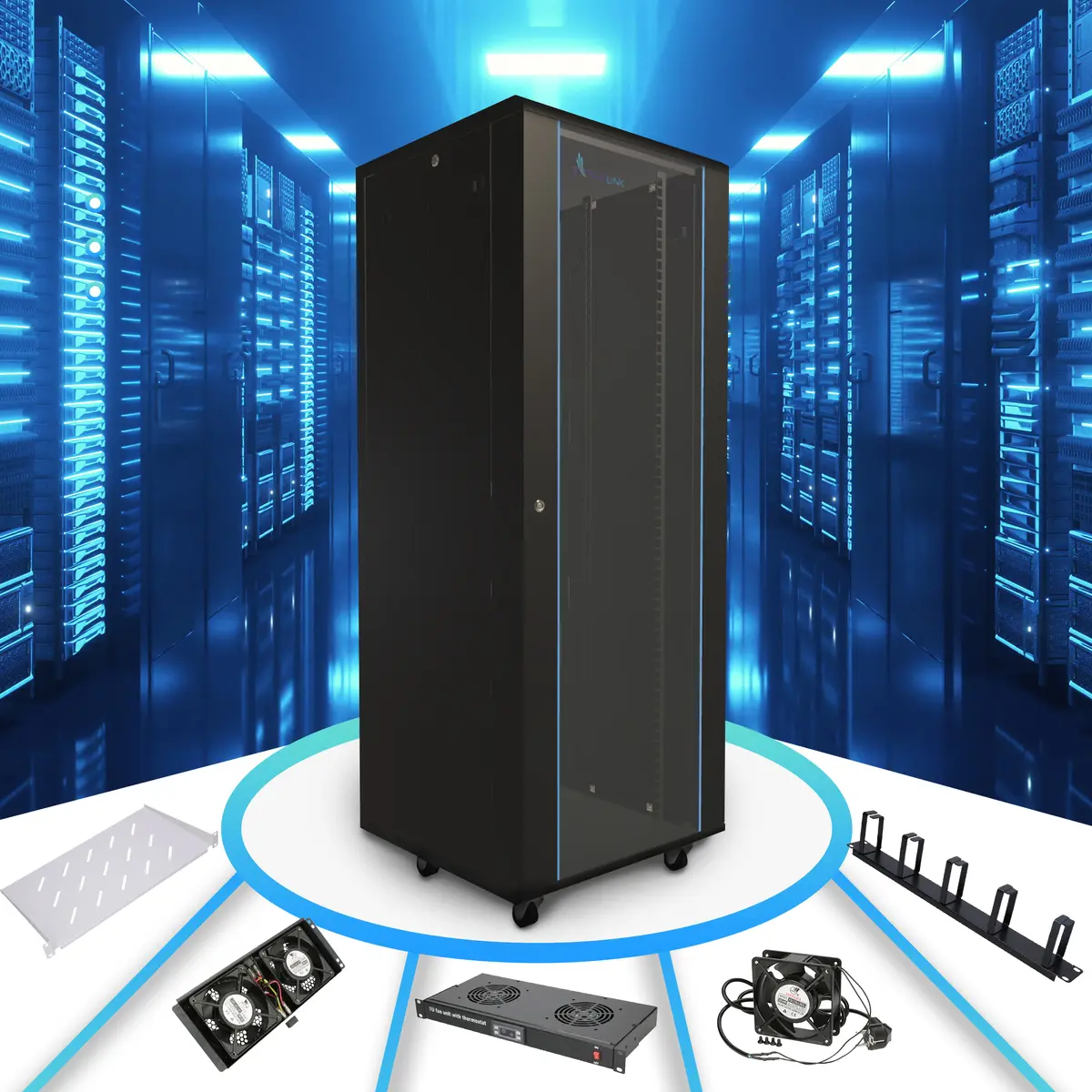 Extralink Freestanding Rackmount Cabinet 42U Photo 11