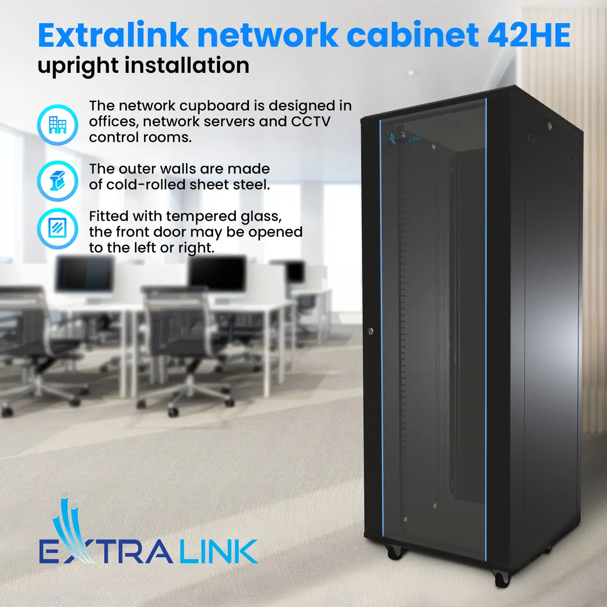Extralink Freestanding Rackmount Cabinet 42U Photo 16