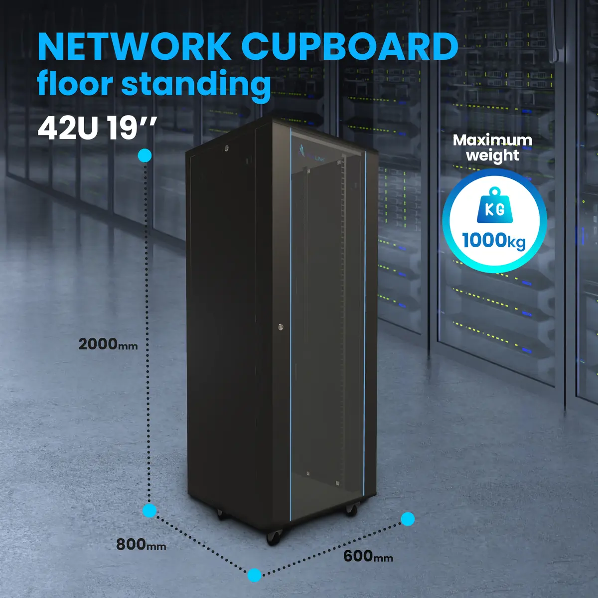 Extralink Freestanding Rackmount Cabinet 42U Photo 17