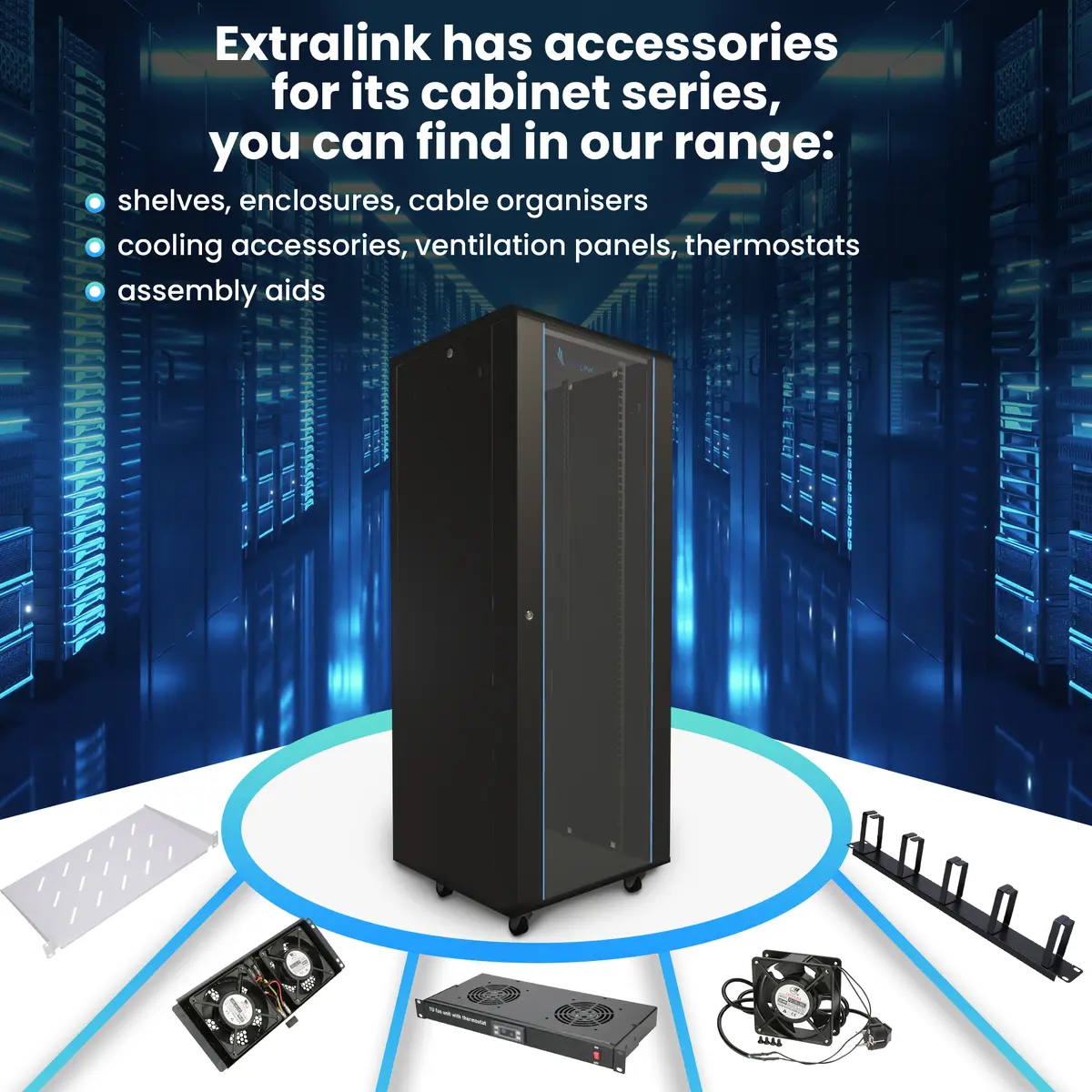 Extralink Freestanding Rackmount Cabinet 42U Photo 18