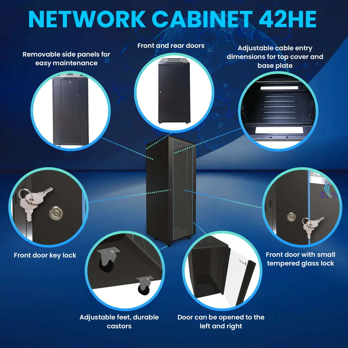 Extralink Freestanding Rackmount Cabinet 42U Photo 19