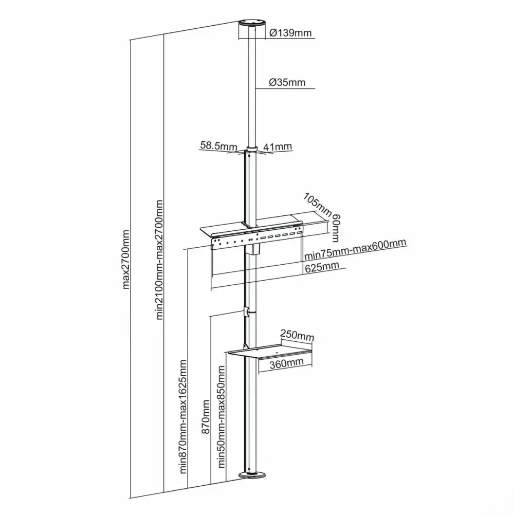 Telescopic TV mount MACLEAN MC-791N 37–70" 30 kg Photo 9