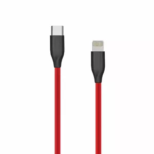 Силиконовый кабель USB Type-C на Lightning 2 м, extra digital — красный