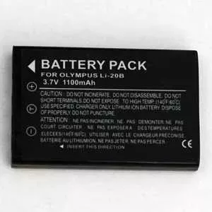 Rechargeable Li‑ion Battery extra digital LI‑20B 3.7V 1000mAh for Olympus cameras