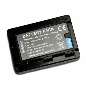 Battery extra digital Panasonic VW-VBY100 3.6V 1860mAh for portable devices