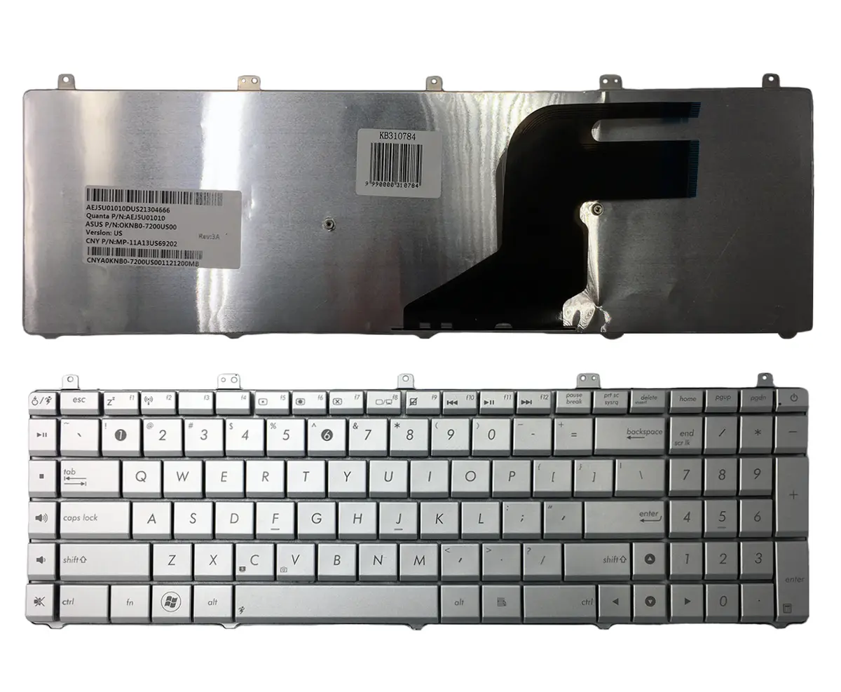 Klaviatūra Asus N55 N55SL sudraba ar