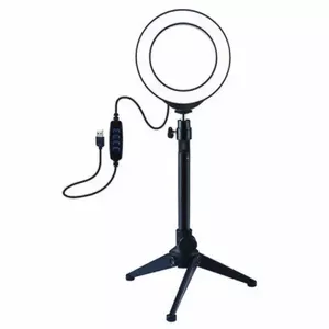 LED Ring Lamp 12cm With Desktop Tripod Mount Up to 24.5cm, USB