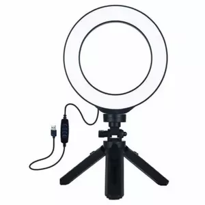 LED Ring Lamp 16cm With Pocket Tripod Mount 12-14.5cm, USB