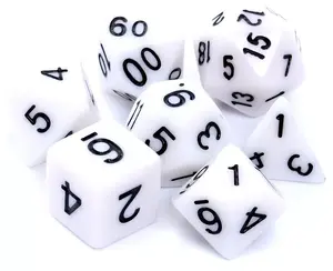 Dice set Rebel Komplet kości Matowe Białe – standard gaming dice, opaque matte white finish