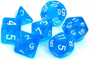 Rebel Crystal RPG Dice Set Blue