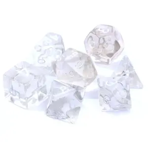 Rebel transparent crystal dice set — Komplet kości Kryształowe Przezroczyste